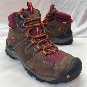 Keen Targhee II Waterproof Hiking Boots Brown Burgundy Orange Womens 8 1015353